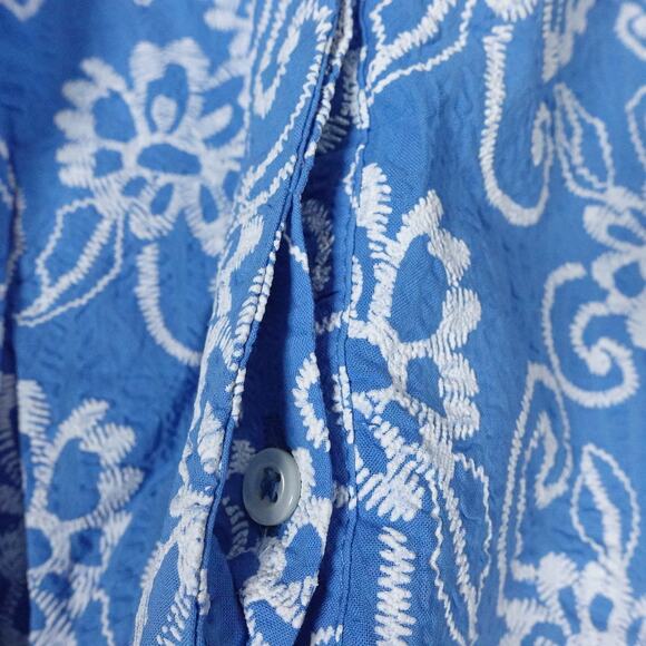 New Tuckernuck Riviera Painted Chintz Aurora Blue Floral Dress Retro Mod XL NWT - Picture 10 of 16